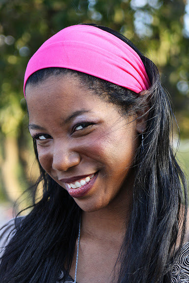 Super Soft Wide Stretch Knit Headband, Yoga Hairband, Pink Bandana- Magenta